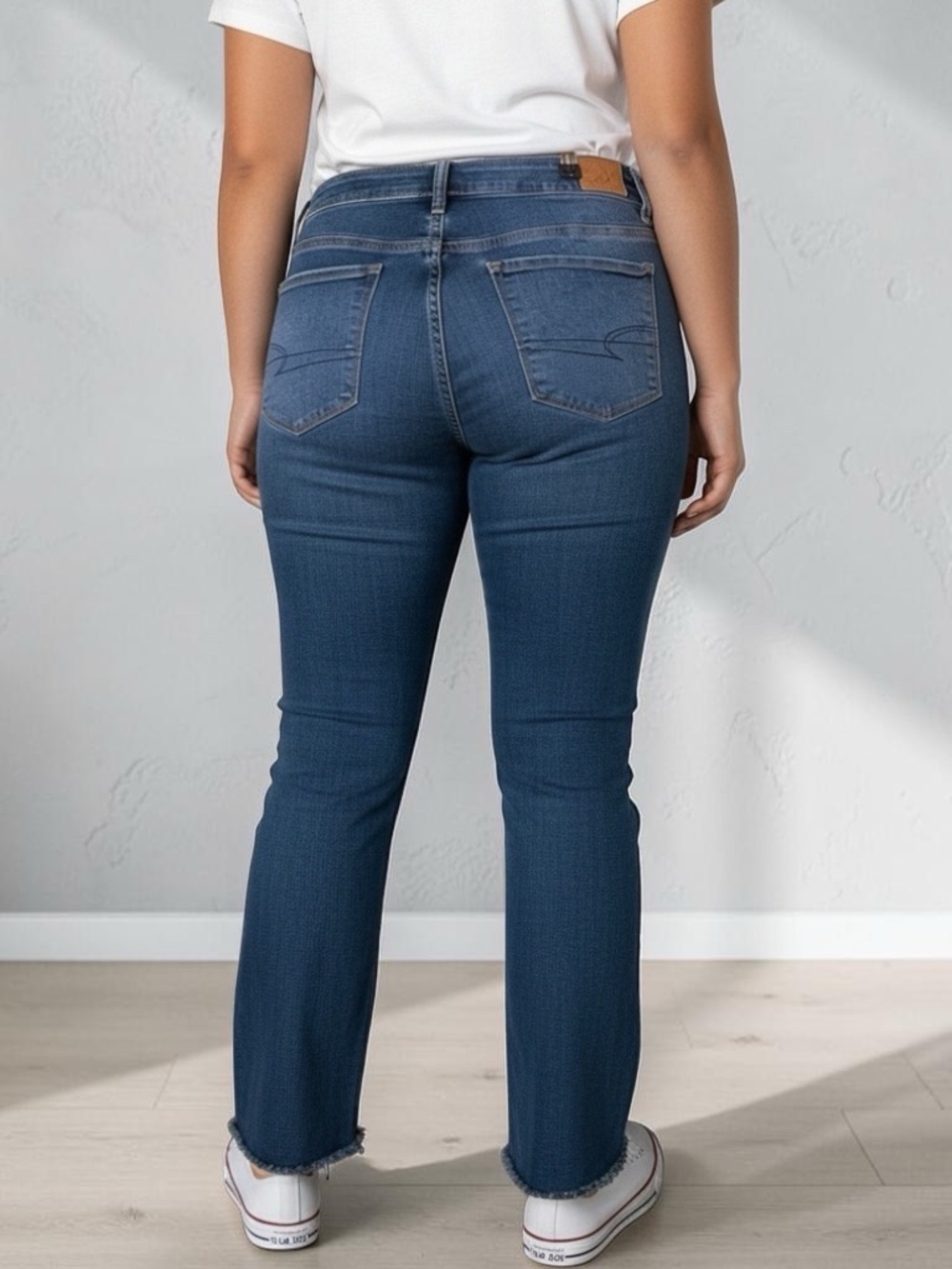 NWT American Eagle Next Level Stretch Jeans Dark Wash Slim Straight US 12 - Picture 2 of 8